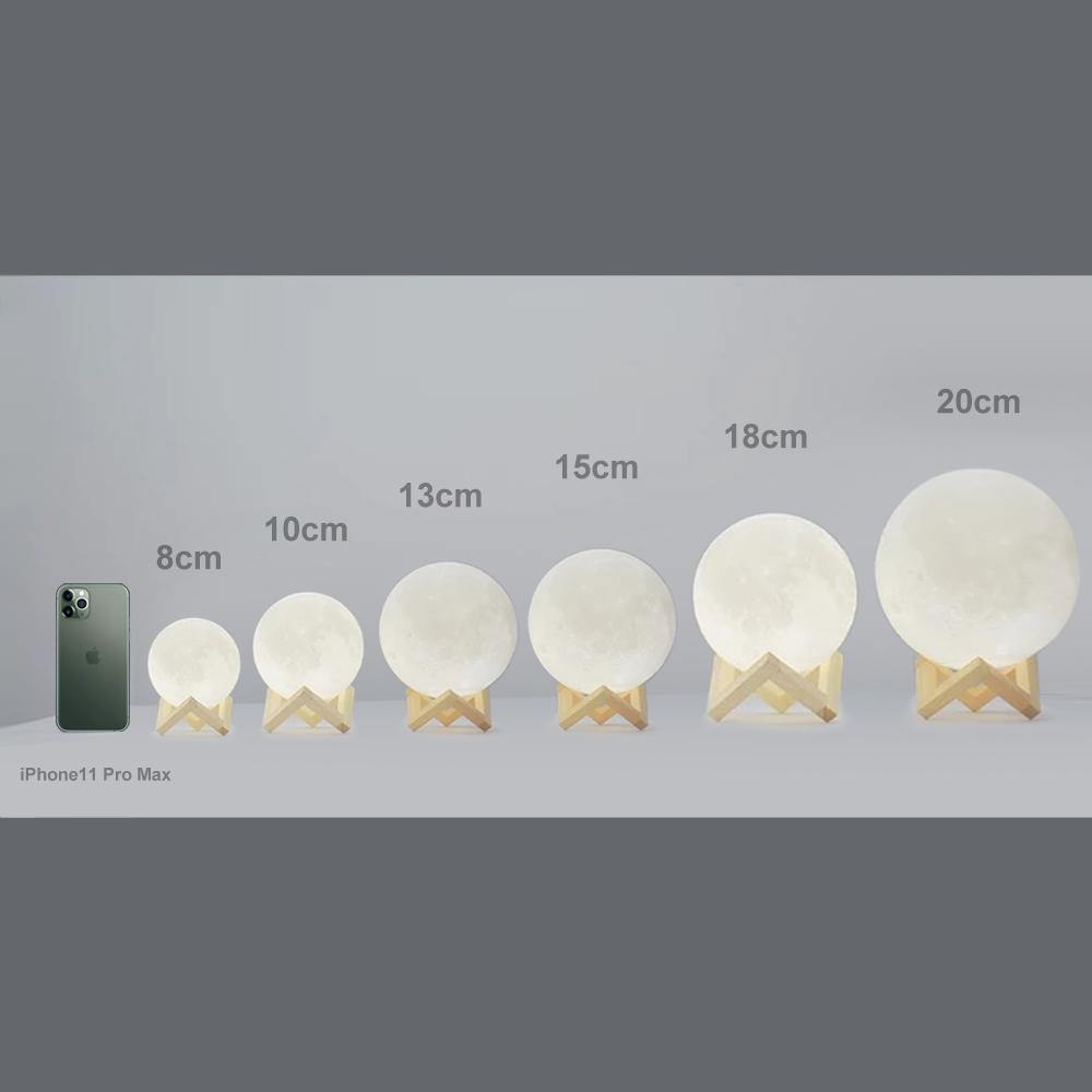 Photo Moon Lamp, Custom 3D Photo Light, Memorial Gift - Tap Three Colors 10-20cm Available - soufeelus