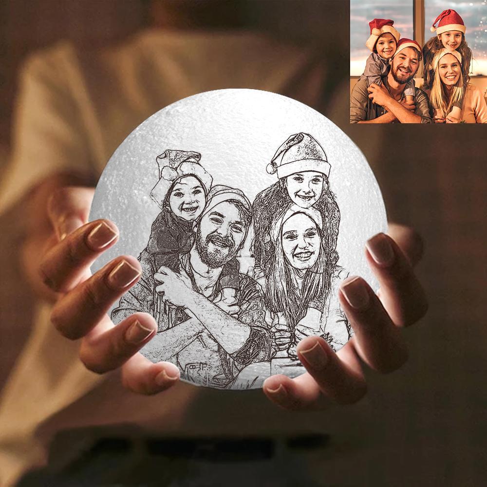 Lâmpada Lua Fotográfica, Presente De Bebê Com Luz Fotográfica 3d Personalizada - Toque Em Duas Cores （10-20 Cm） Presentes Românticos De Natal