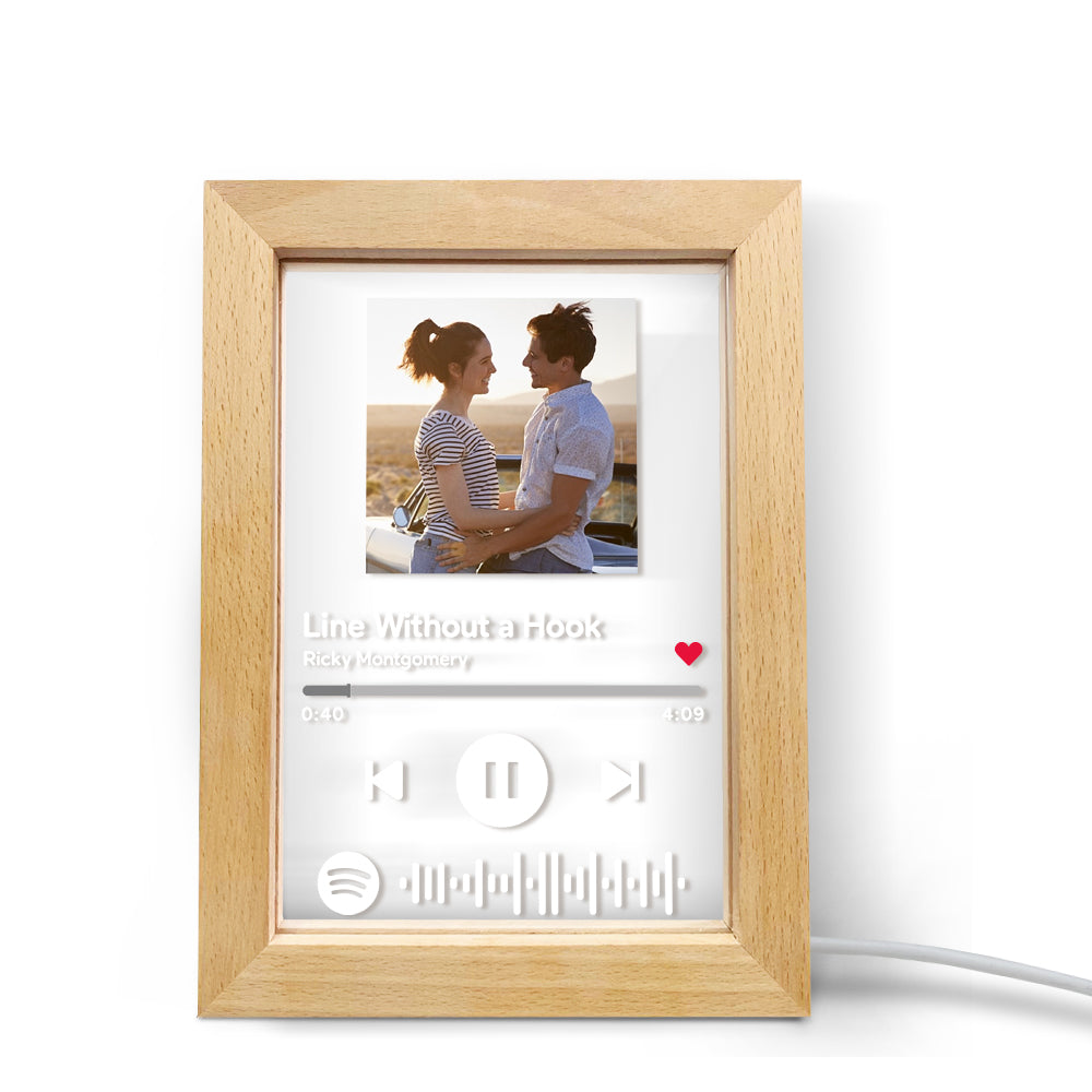 Porta-retratos De Arte Musical Com Código Spotify Escaneável Personalizado Luz Noturna Presente - soufeelbr
