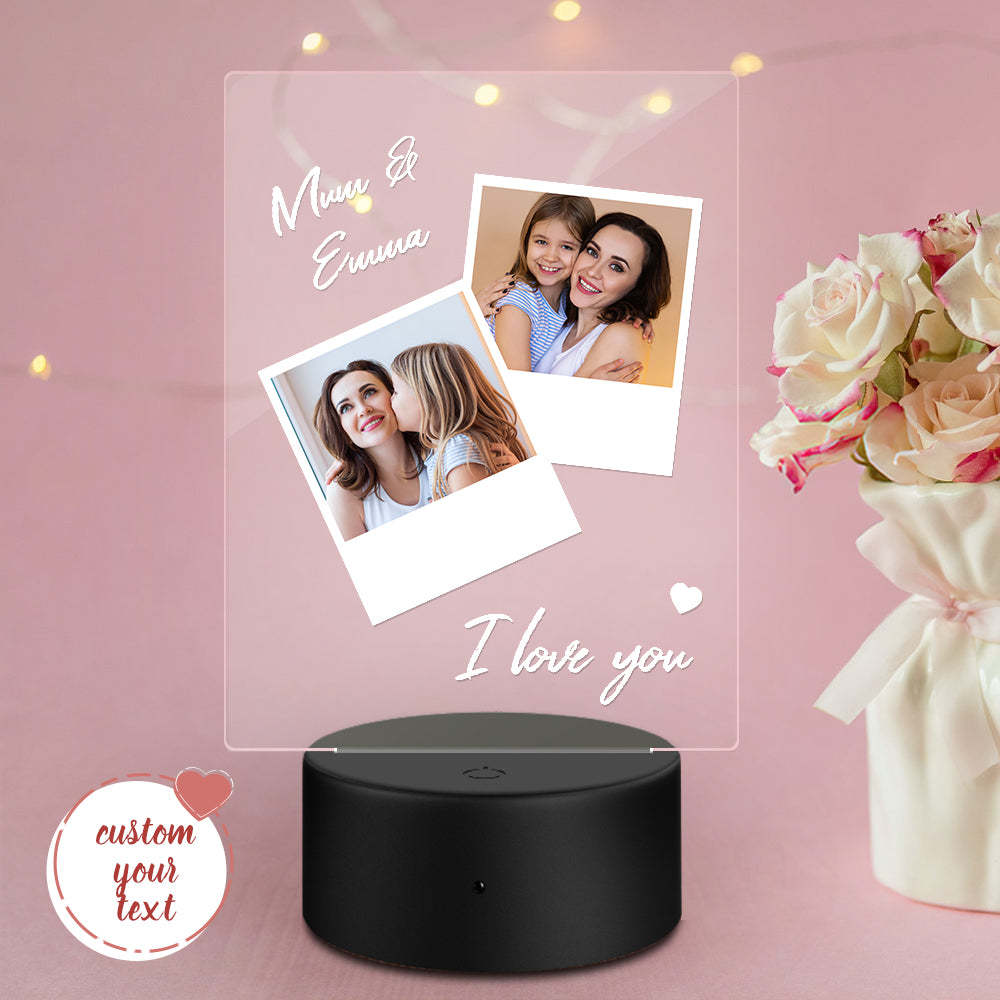 Lâmpada De Acrílico Com Nome E Foto Personalizada Para Presente De Dia Das Mães - soufeelbr