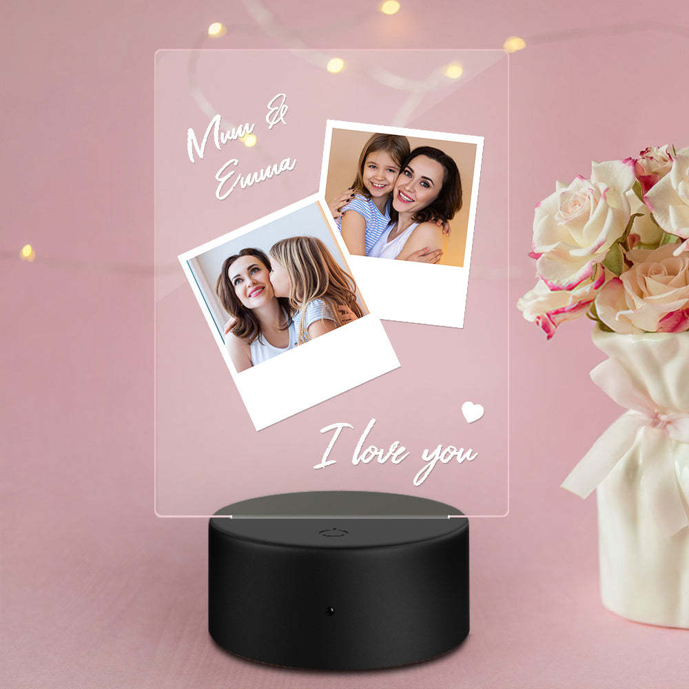 Lâmpada De Acrílico Com Nome E Foto Personalizada Para Presente De Dia Das Mães - soufeelbr