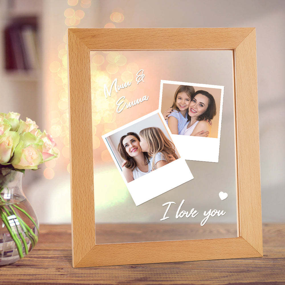 Lâmpada De Acrílico Com Nome E Foto Personalizada Para Presente De Dia Das Mães - soufeelbr