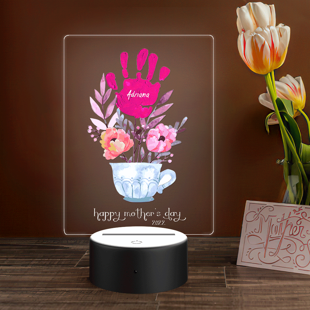 Presente De Dia Das Mães Com Impressão De Nome E Data Personalizado Luz Noturna - soufeelbr