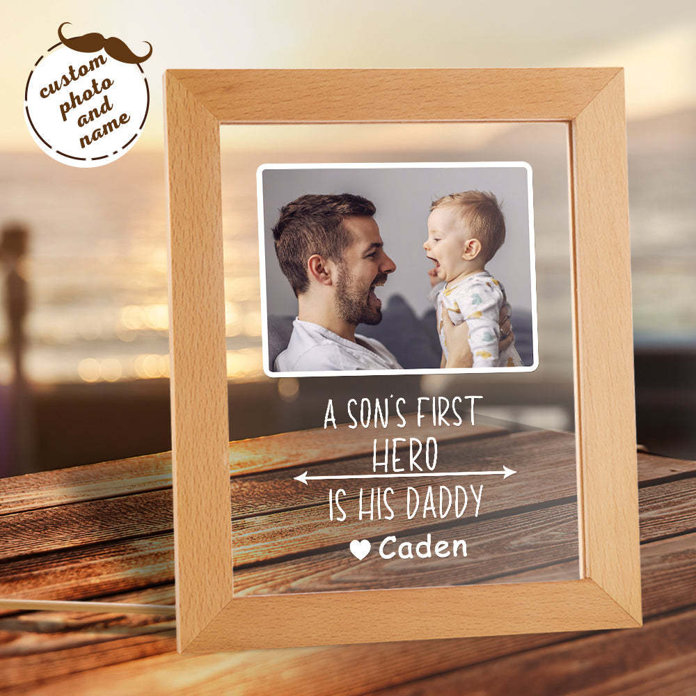 Base De Plástico Com Nome E Foto Personalizado Para Luz Noturna Presente Para O Dia Dos Pais - soufeelbr