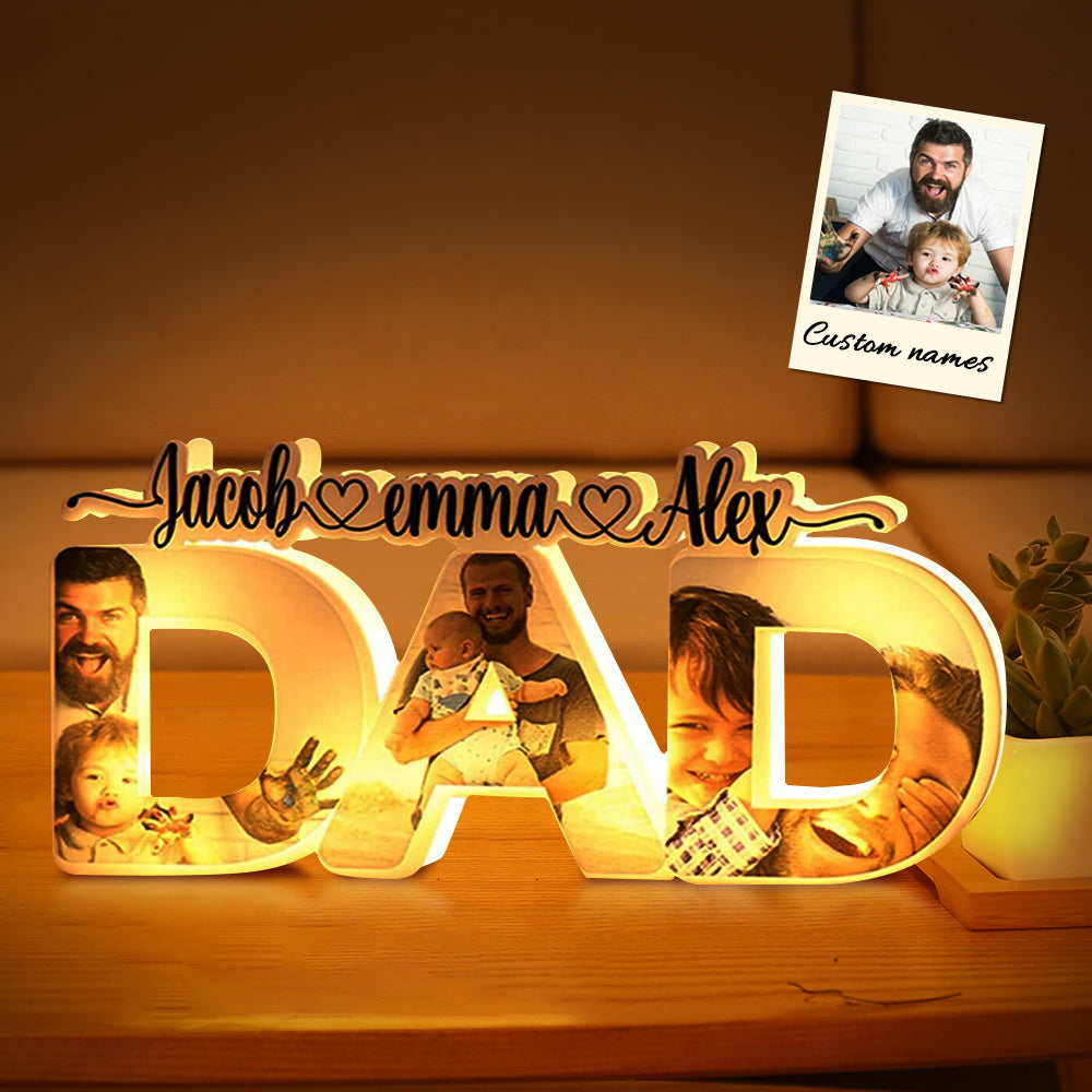 Lâmpada De Acrílico Com Nome De Família Personalizada Para Decoração De Mesa Presente Para Pai - soufeelbr