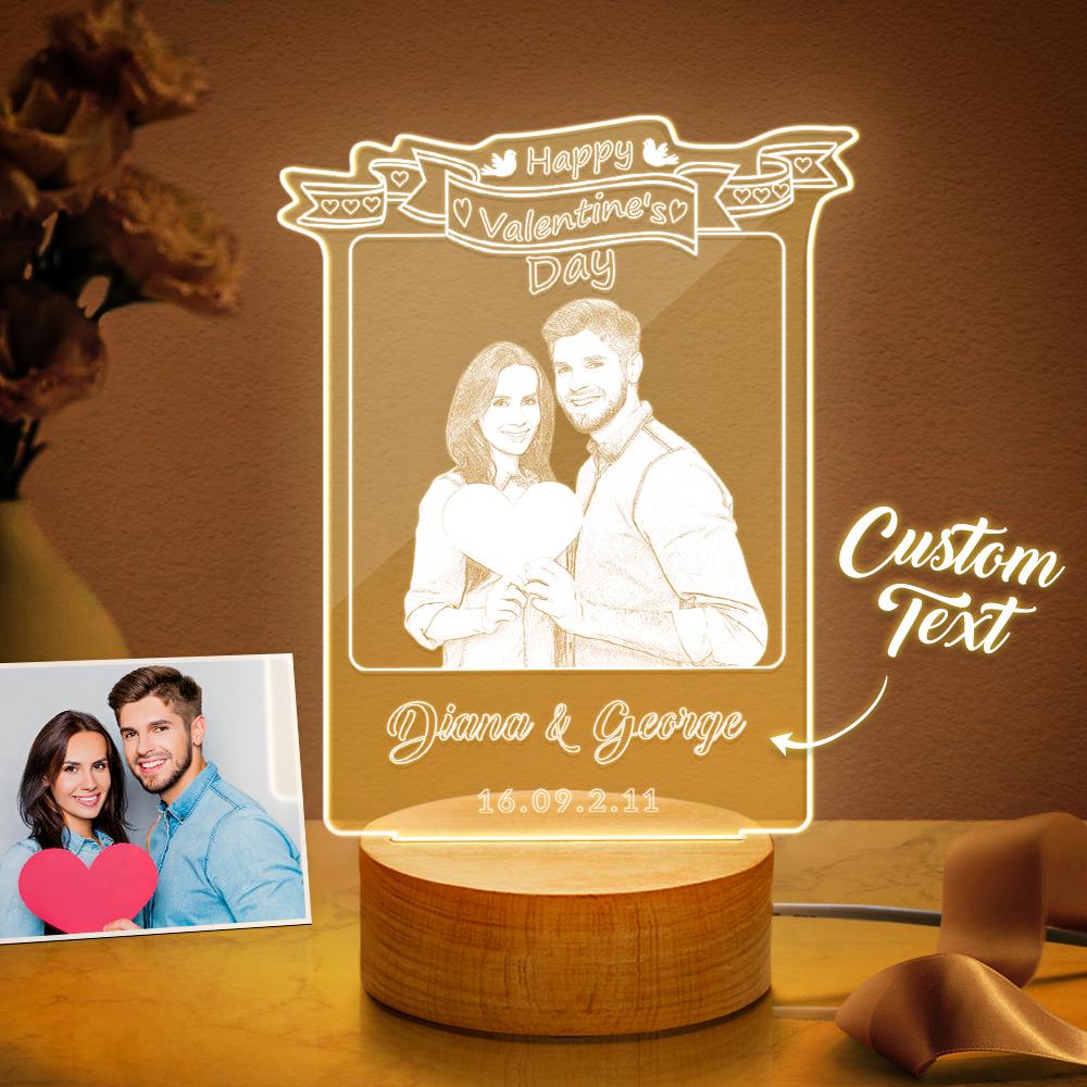 Presente De Dia Dos Namorados Com Luz Noturna Personalizada Para Ela Presentes Românticos Com Luz Led Personalizada - soufeelbr