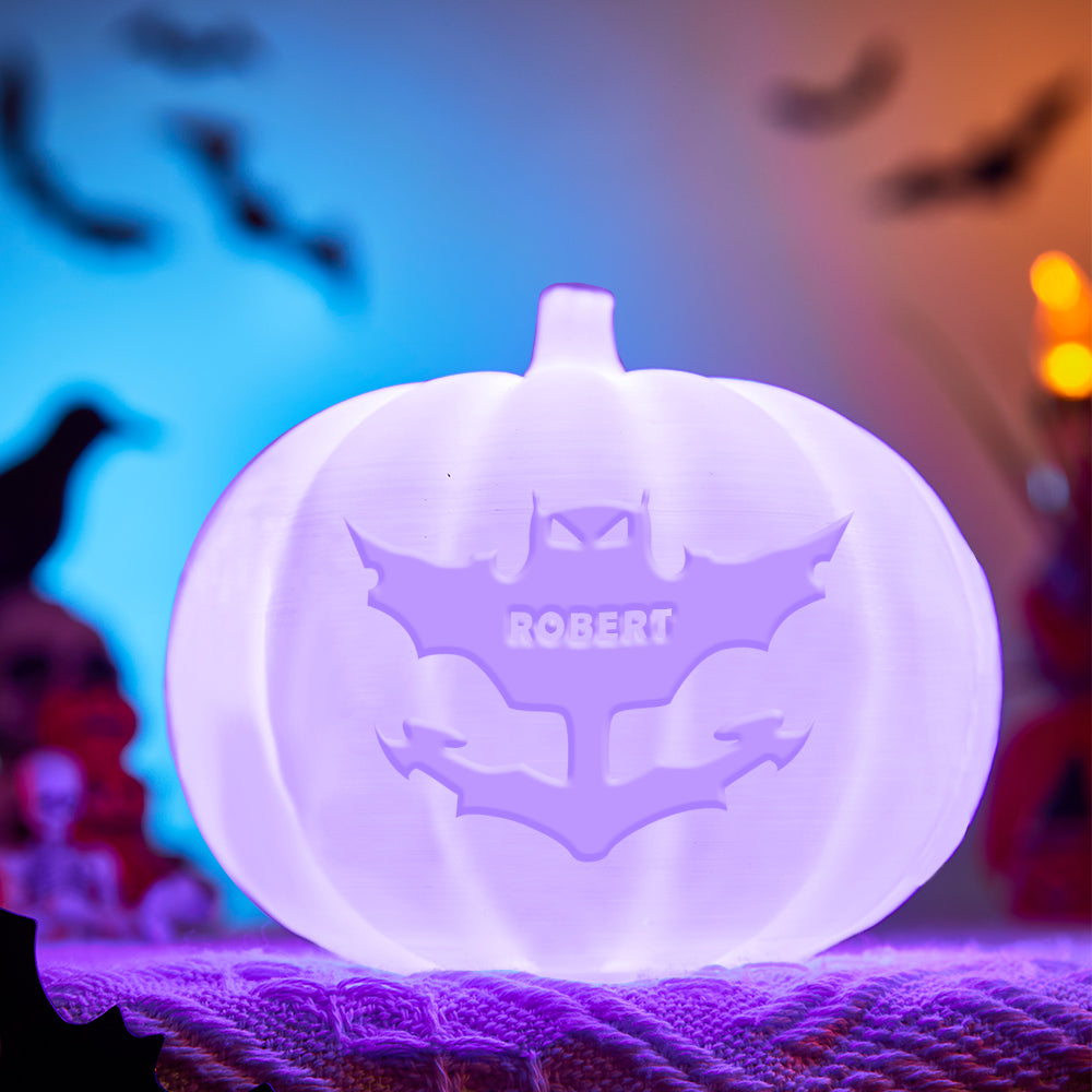 Luz De Abóbora De Halloween Personalizada Luz De Morcego Personalizada Luz De Abóbora Com Lanterna De Halloween Decoração De Halloween - soufeelbr