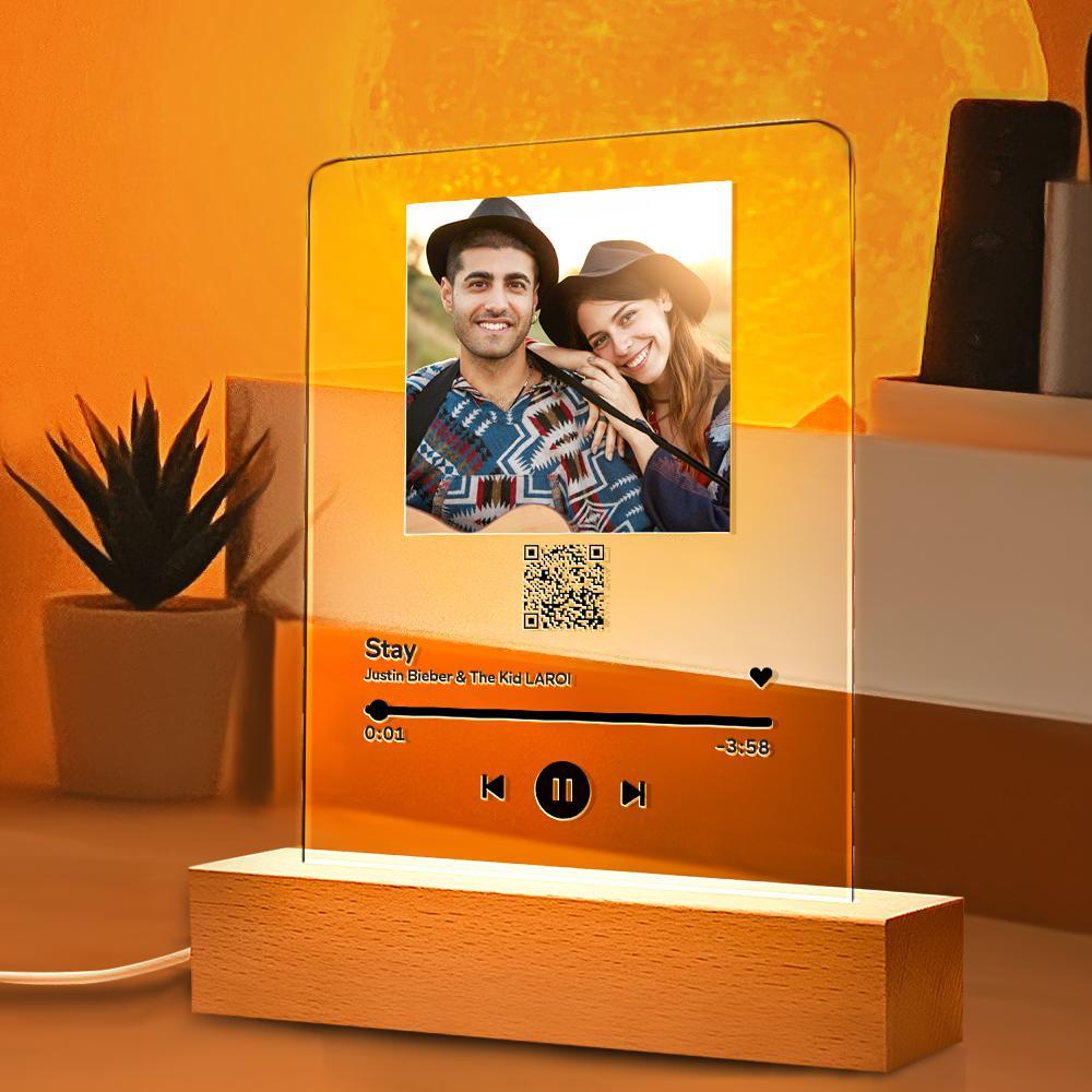 Lâmpada De Placa Musical Personalizada Para Casais Presente Música Especial Mv Para Ocasiões Especiais
