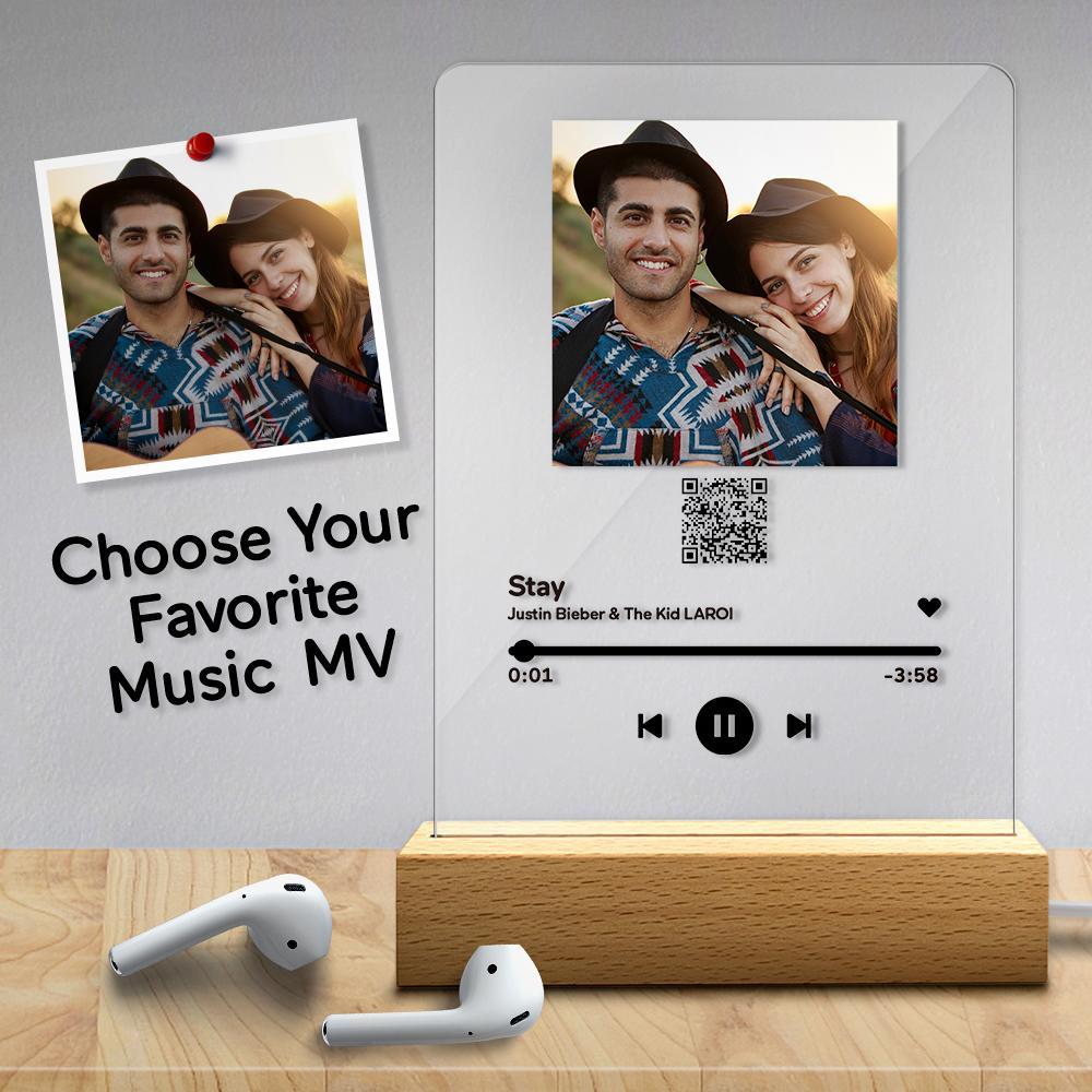 Lâmpada De Placa Musical Personalizada Para Casais Presente Música Especial Mv Para Ocasiões Especiais