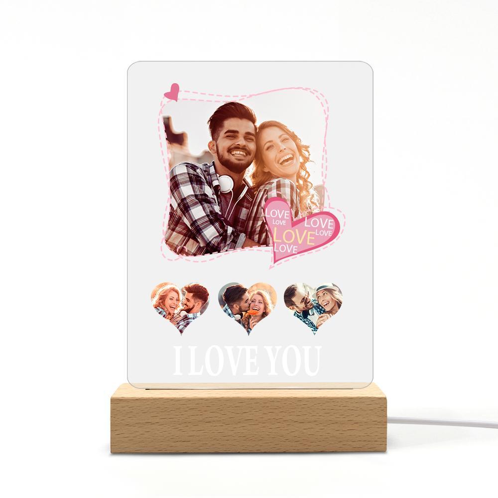 Lâmpada De Amor Gravada Com Foto Personalizada Para Presente De Casal - soufeelbr