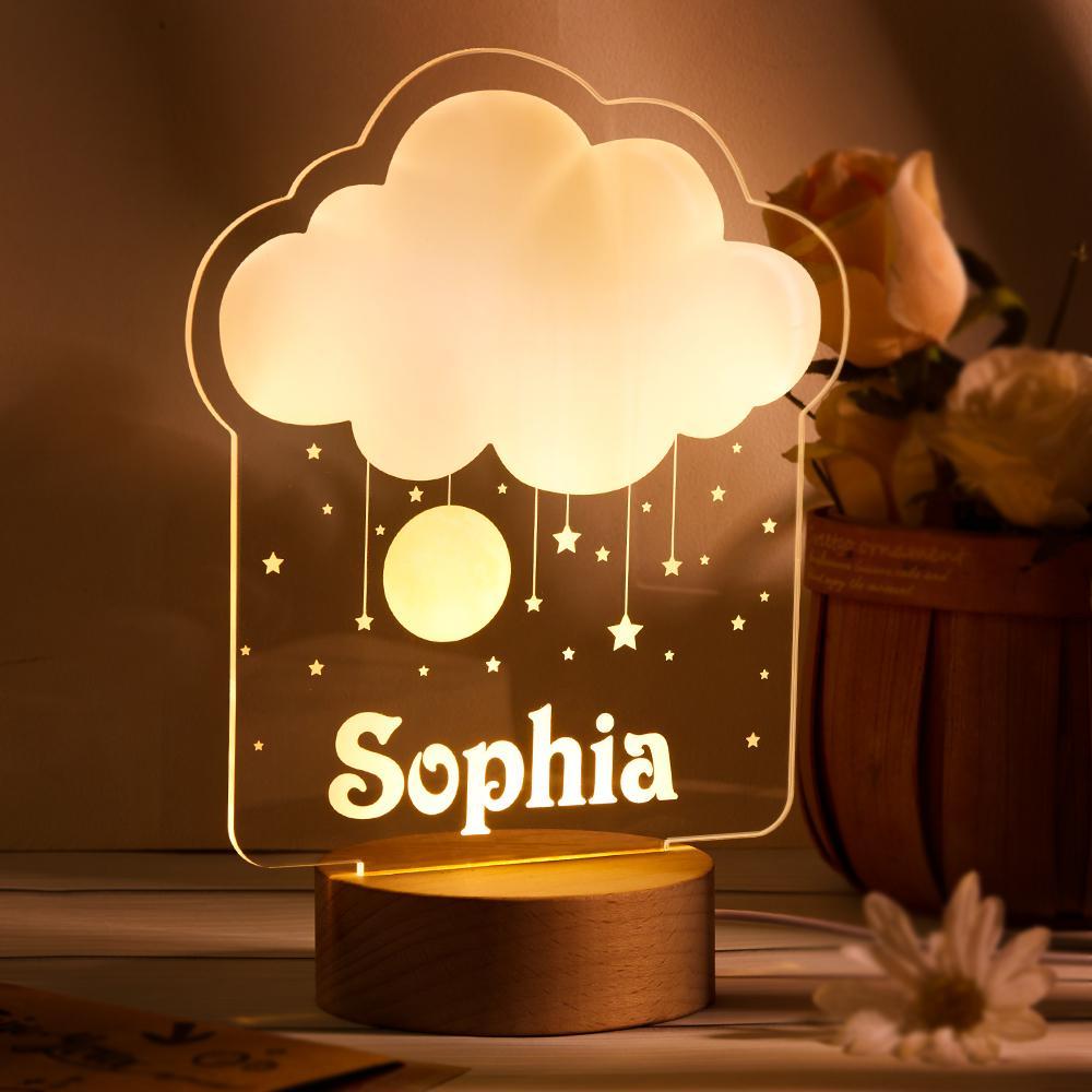 Lâmpada De Noite Infantil Com Nome Personalizado Lâmpada De Quarto De Berçário Lâmpada De Mesa Personalizada Decoração De Berçário Lâmpada De Led Para Quarto - soufeelbr
