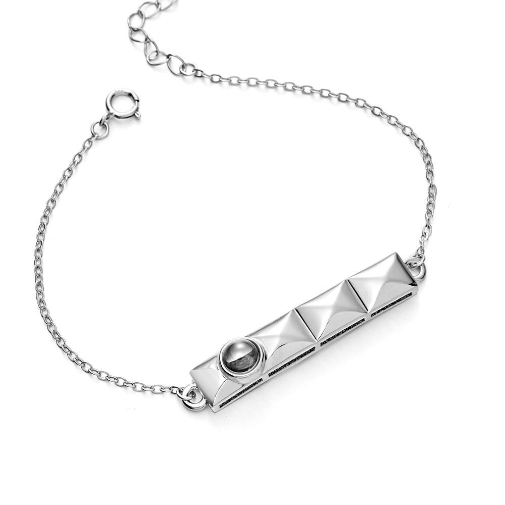 Pulseira De Imagem De Barra Pulseira De Projeção De Foto Pulseira De Foto Personalizada Para Homens E Mulheres Presente De Aniversário Para Casais - soufeelbr