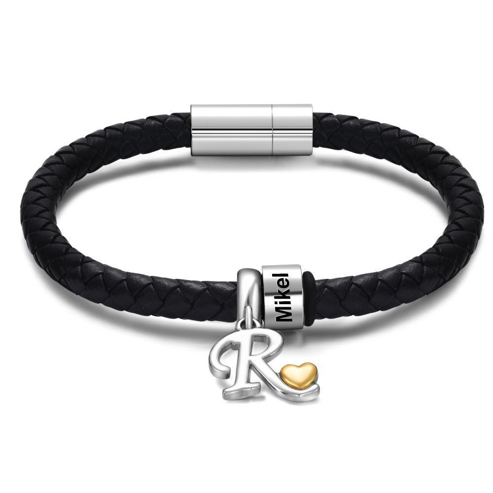 Pulseira Personalizada Custom Engraved Bracelet Men's Bracelet Engraved Beads Charm Bracelet Family Bracelet Unique Gifts