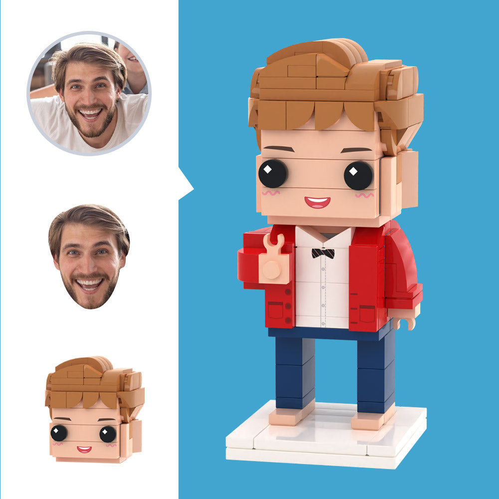 Brinquedo De Bloco De Partículas Pequeno Personalizado Para Cabeça De Menino Personalizável 1 Pessoa Tijolo Arte Presentes