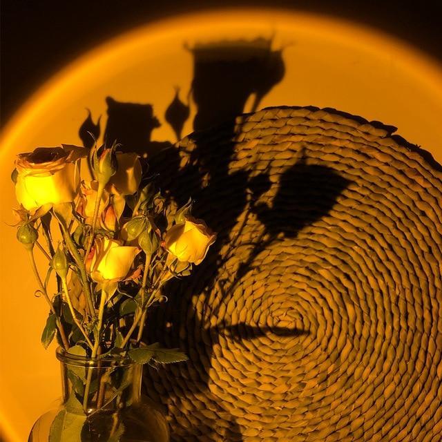 Lâmpada Do Projetor Do Pôr Do Sol Presentes De Natal Do Pôr Do Sol (Laranja) Decoração Da Lâmpada Aura Ensolarada Para O Quarto Arco-íris Luz Do Sol