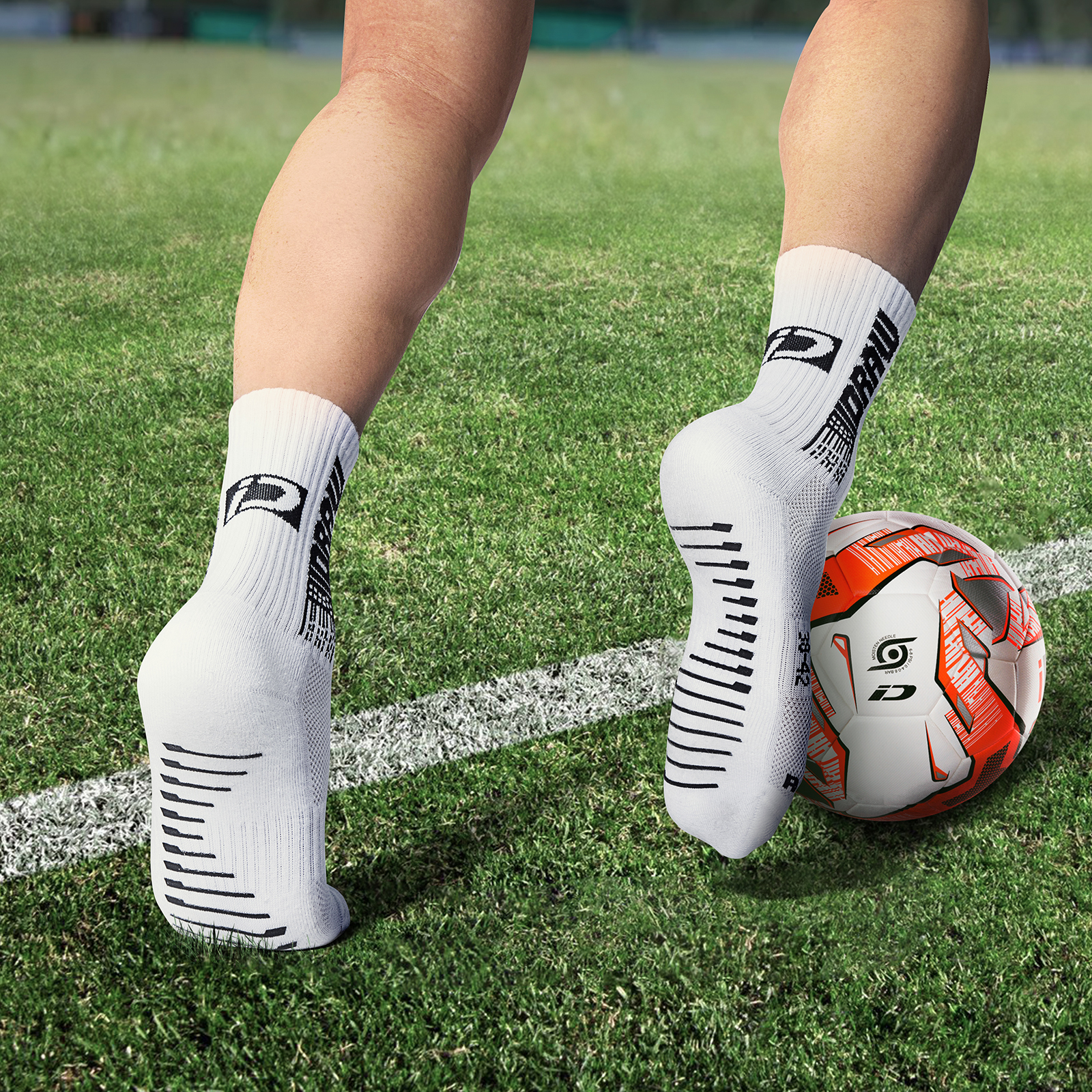 Soccer Socks Men's Mid Sleeve Non slip Breathable Sports Socks Training Ball Control