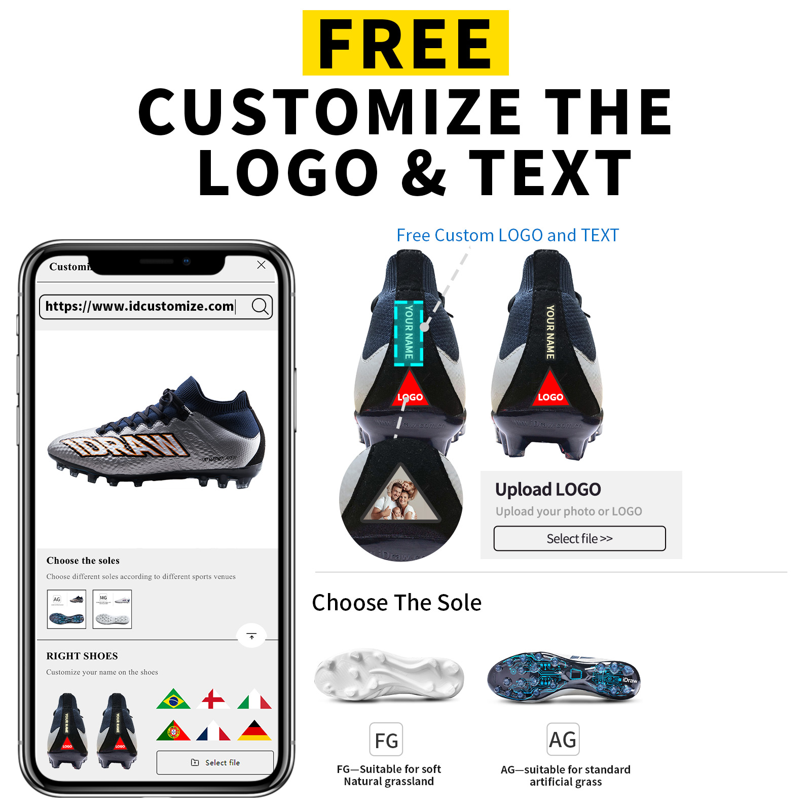 Personalized Football Boots for Mens Soccer Trainer Customizable