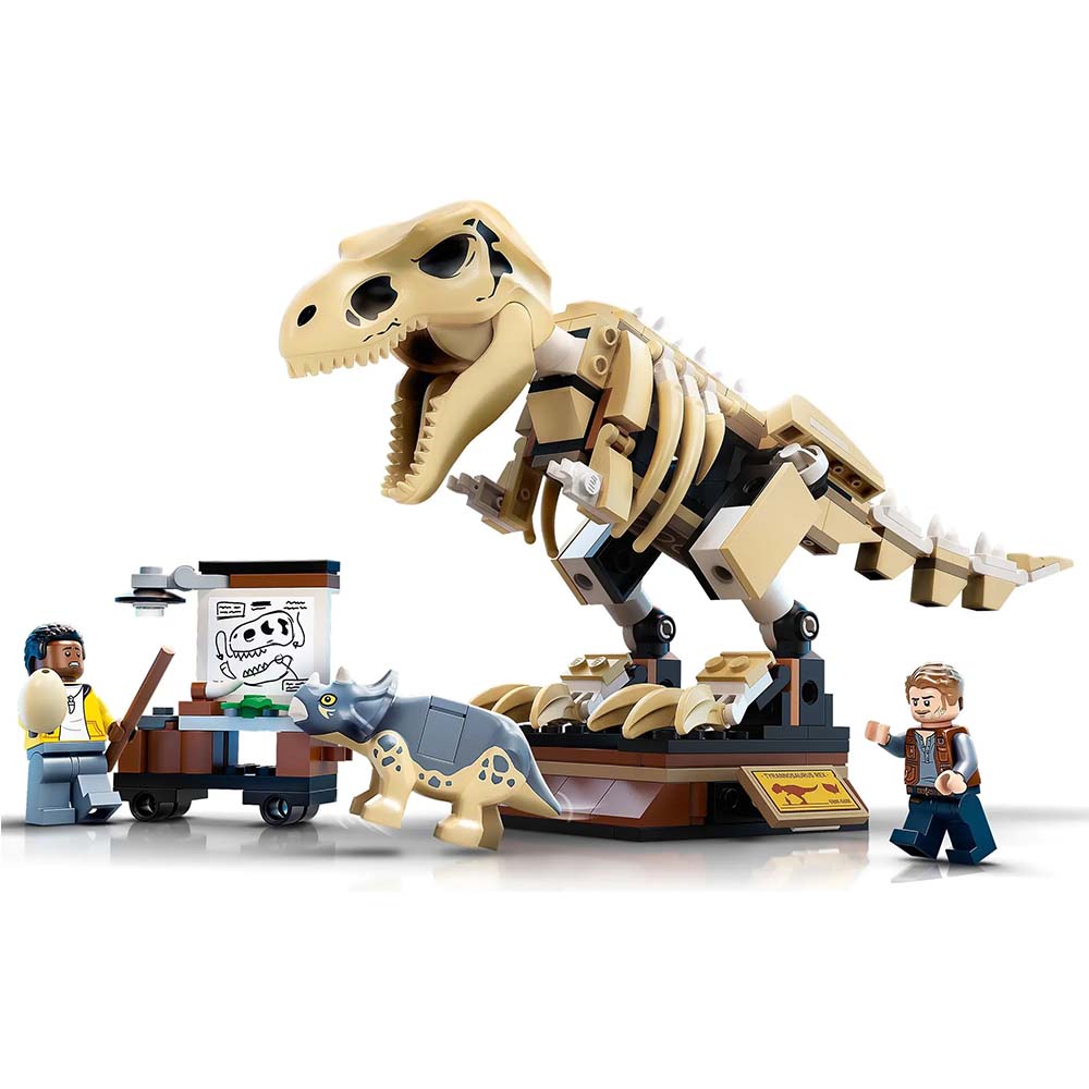FREE SHIPPING MOC LEGO BUILDING BLOCK Jurassic Park: T. rex Dinosaur Fossil Exhibition