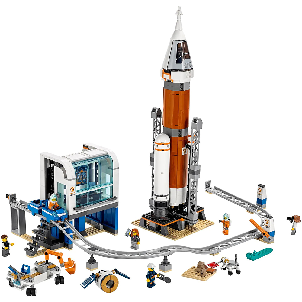 FREE SHIPPING CITY DEEP SPACE ROCKET AND LAUNCH CONTROL MOC LEGO BUILDING BLOCK