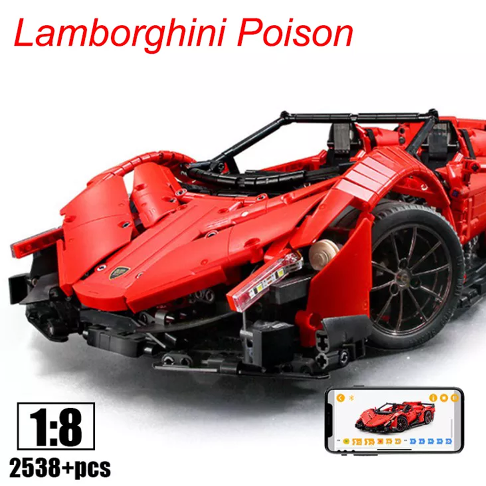 FREE SHIPPING MOC LEGO BUILDING BLOCK LAMBORGHINI POISON CAR MODEL