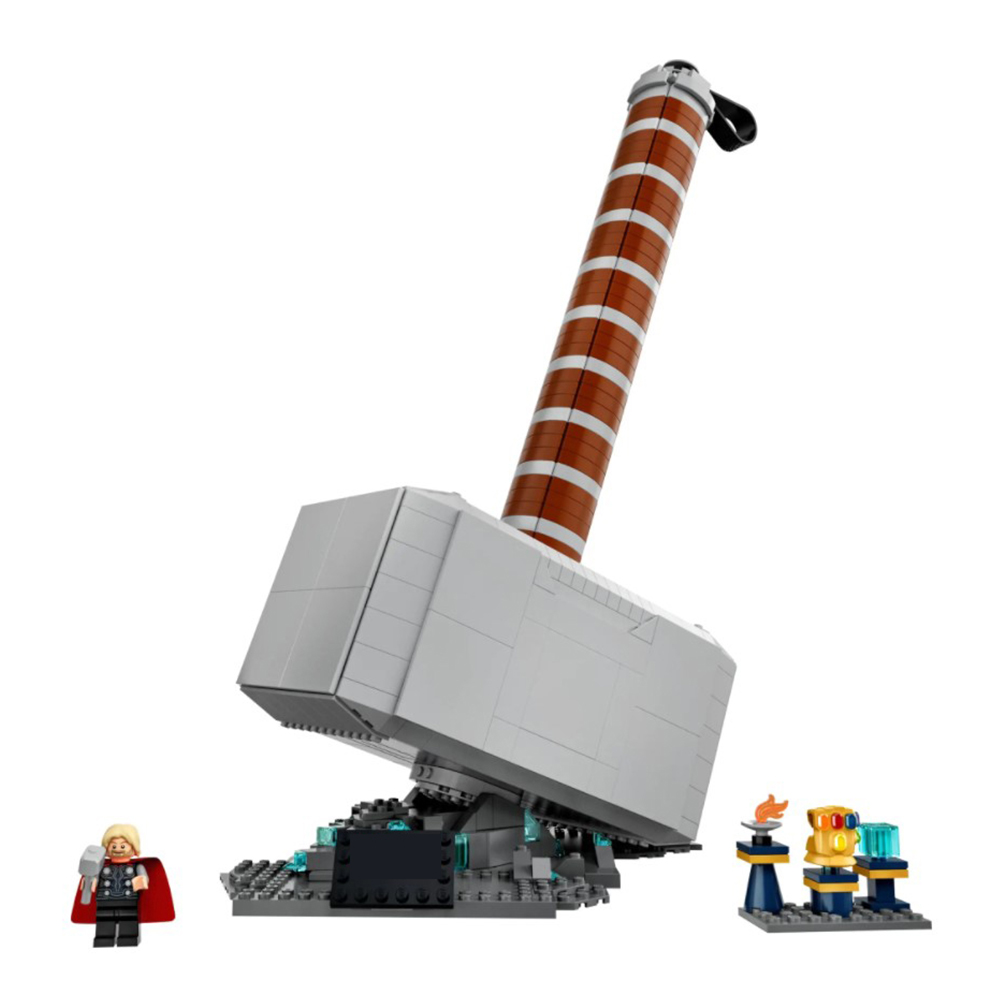 FREE SHIPPING MOC LEGO BUILDING BLOCK MARVEL AVENGERS THORS HAMMER MODEL