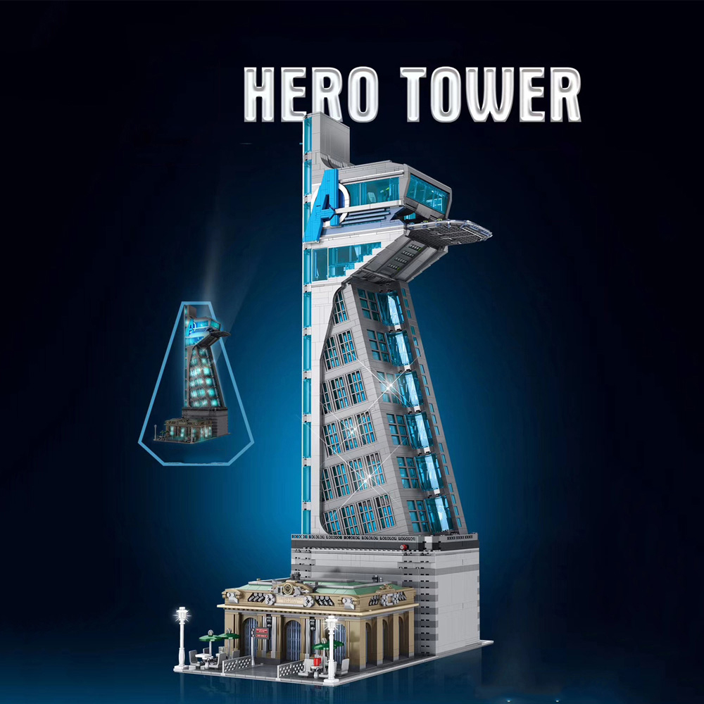 FREE SHIPPING MOC LEGO BUILDING BLOCK MARVEL HERO BUILDING 55120 WITH LED LIGHT
