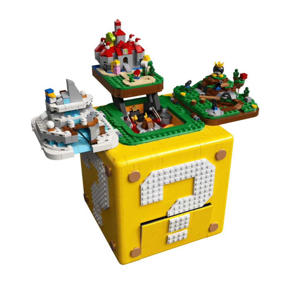 FREE SHIPPING MOC LEGO BUILDING BLOCK SUPER MARIO 64 QUESTION MARK BLOCK MODEL