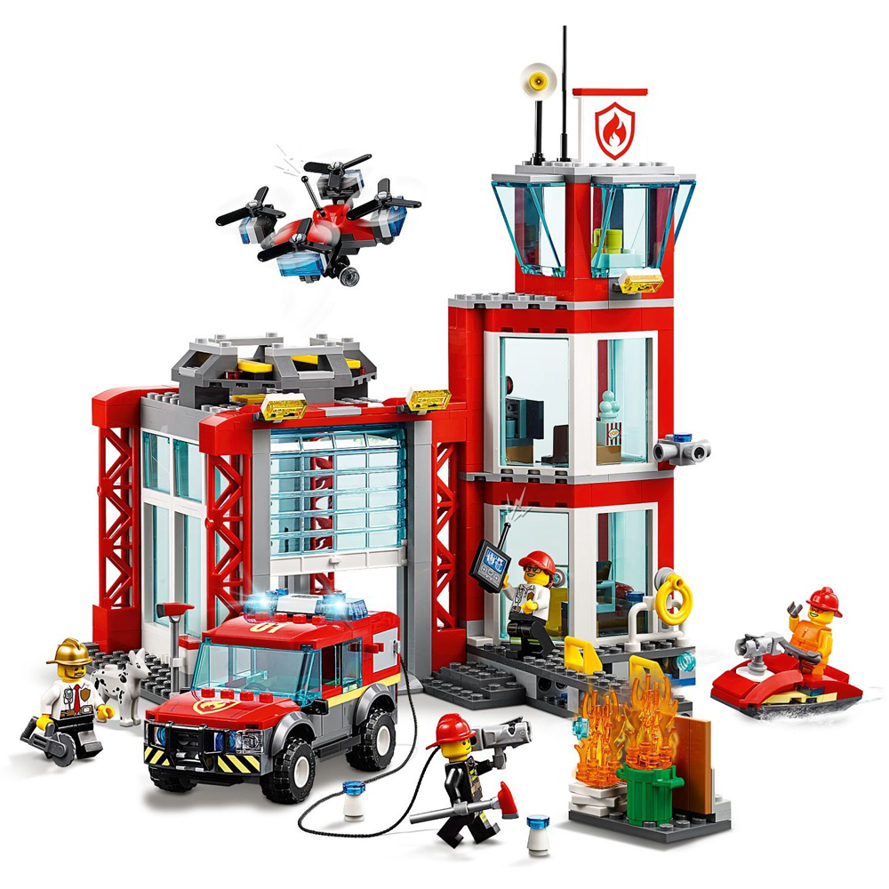 FREE SHIPPING CITY Fire Station MOC LEGO BUILDING BLOCK