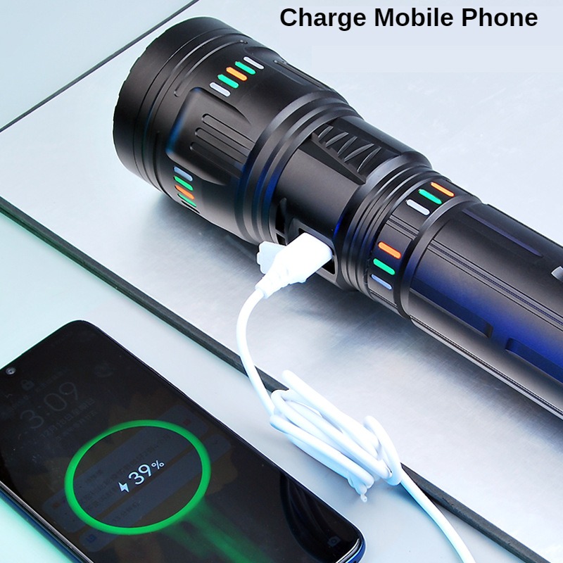 Super Bright 50W 32000mAh Aluminum Alloy White Laser Rechargeable LED