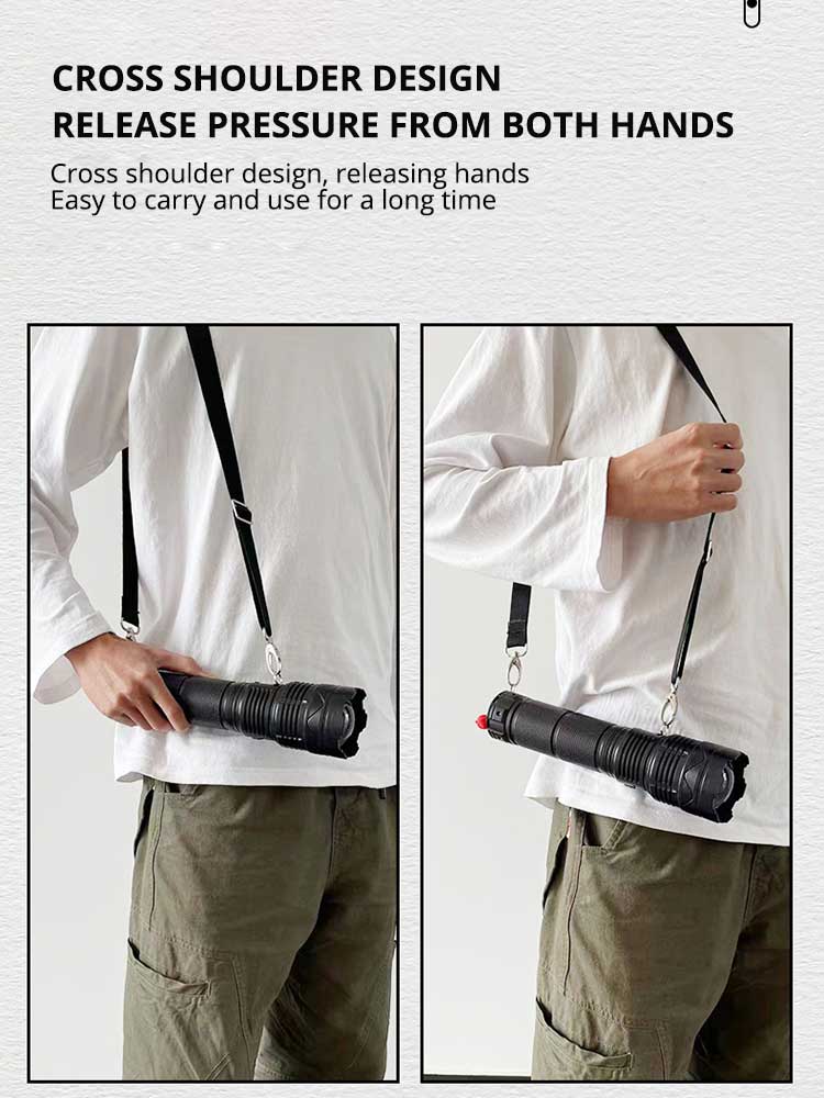 【SG-X14-1】Super Bright Rechargeable Tactical Laser Zoom Flashlight