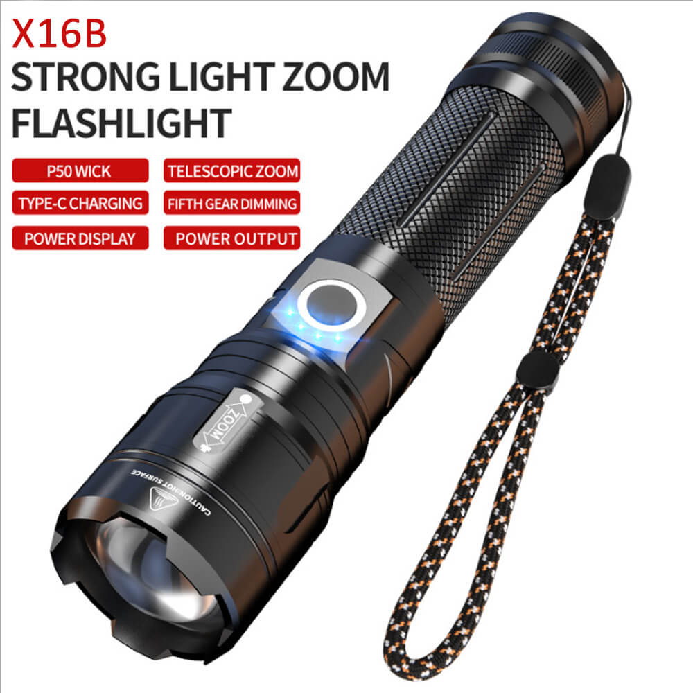 【SG-X16B】Super Bright Zoomable Tactical LED Flashlight - Portable & Rechargeable