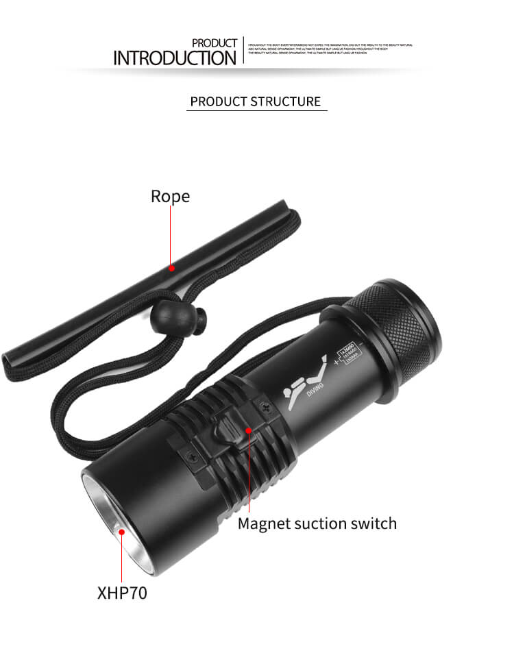 Powerful LED Scuba Diving Flashlight 1500 Lumen High Power Waterproof