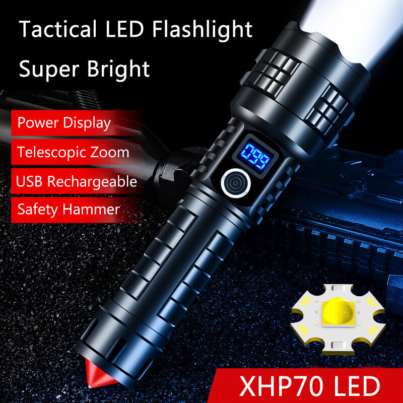 【Free Shipping】Super Bright LED Rechargeable Tactical Zoom Flashlight