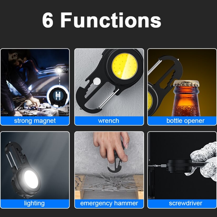 【SG-K01】【Free Shipping】🔥Powerful Mini Multifunctional Pocket COB Keychain Light