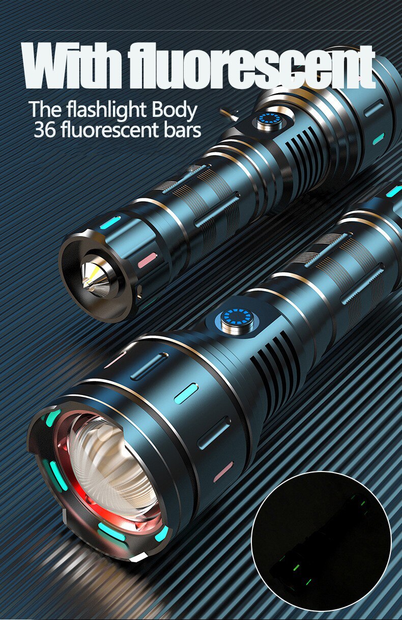 Super Bright Rechargeable Zoom LED Tactical Flashlight Portable and