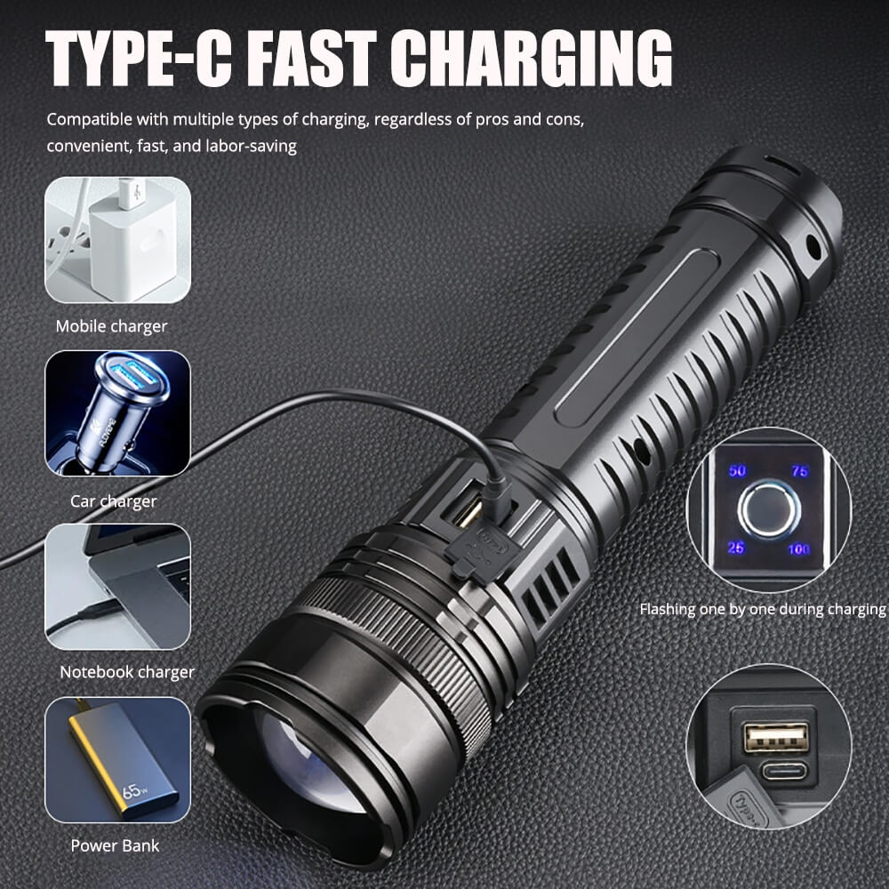 【SG-S33】🔥Super Bright Rechargeable Tactical Laser Zoom Flashlight🔥