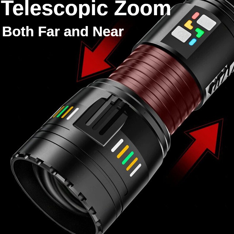 【SG-G600】🔥Super Bright LED Rechargeable Tactical Laser Zoom Flashlight 70000 Lumens