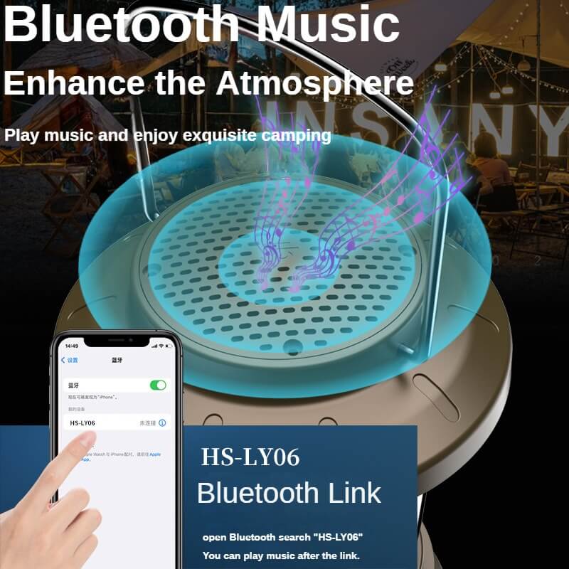 【SG-V6】5W Rechargeable Bluetooth Camping Light - Retro Style Meets Modern Technology