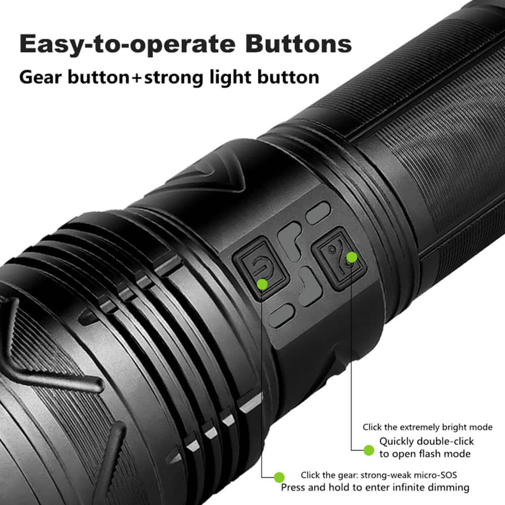 【SG-G500】🔥⏰🎁Super Bright Rechargeable 100W 3000m Long Range Outdoor Zoom Flashlight