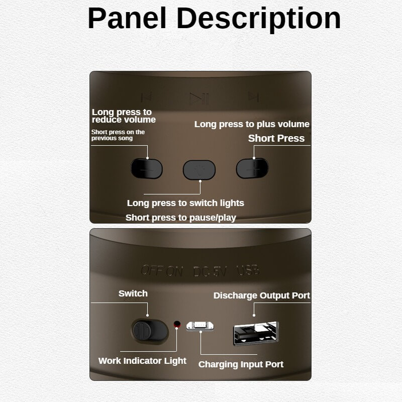 【SG-V6】5W Rechargeable Bluetooth Camping Light - Retro Style Meets Modern Technology