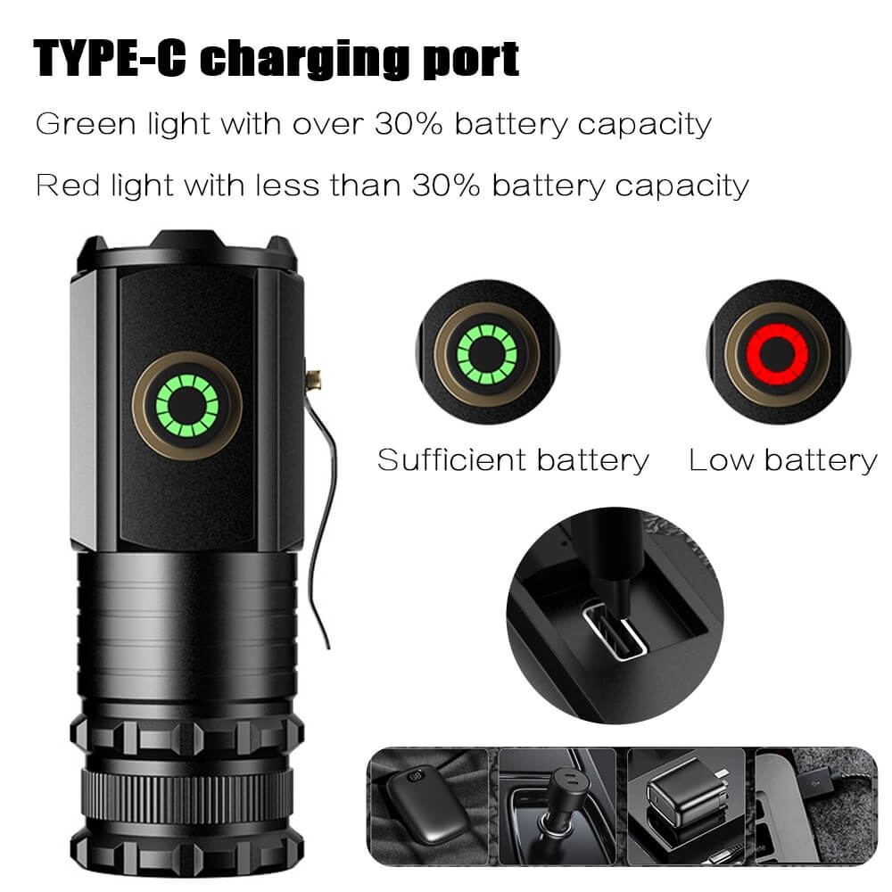 【SG-F345】🔥Mini Rechargeable Portable High Power Tactical Flashlight🔥