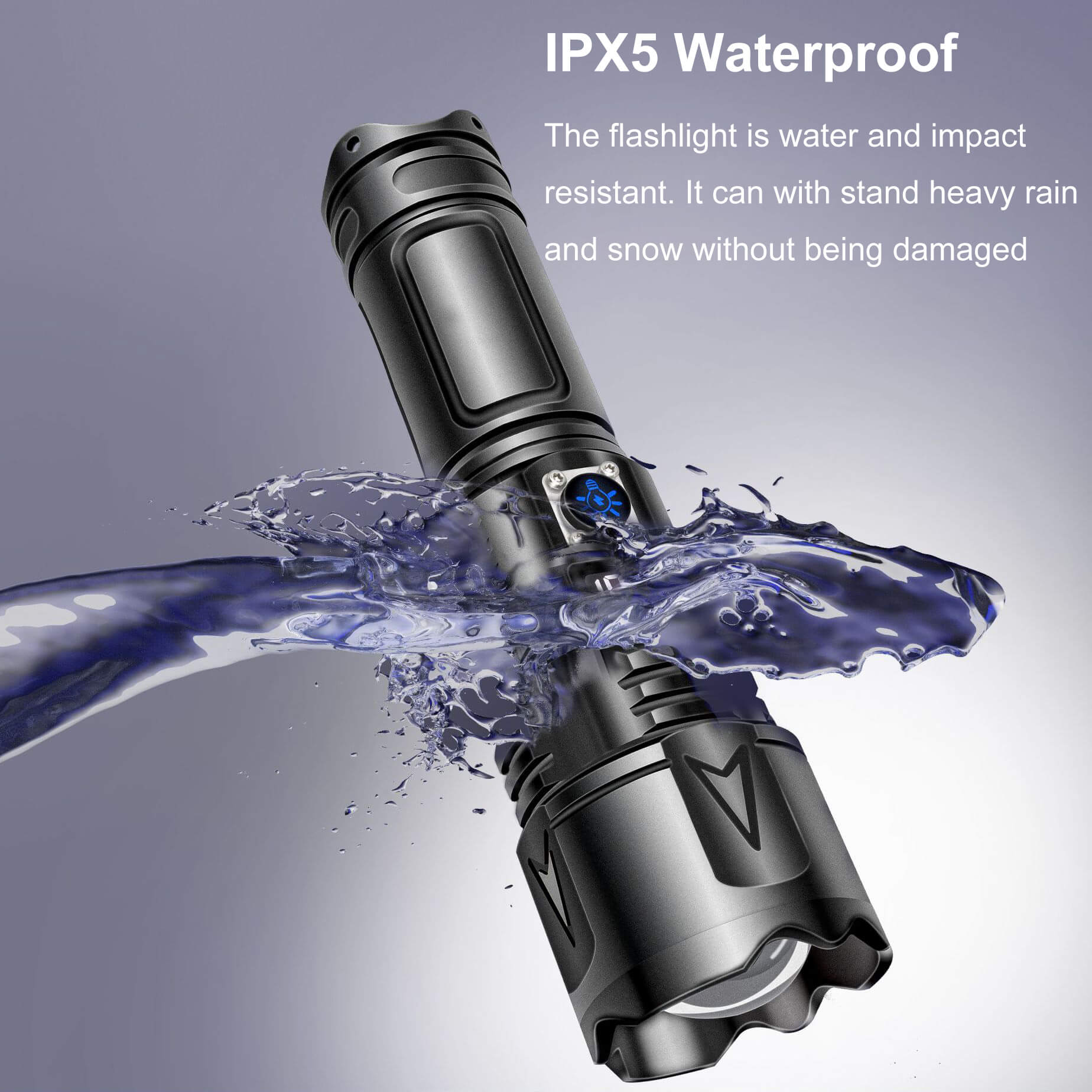 【SG-A03】【Free Shipping】Rechargeable Flashlights with Digital display Type-C USB 12000 High Lumens Zoomable Outdoor Emergency Power Outage Flashlight