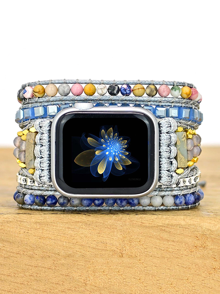 5-loop Bohemian Natural Stone Love Buckle Handwoven Band