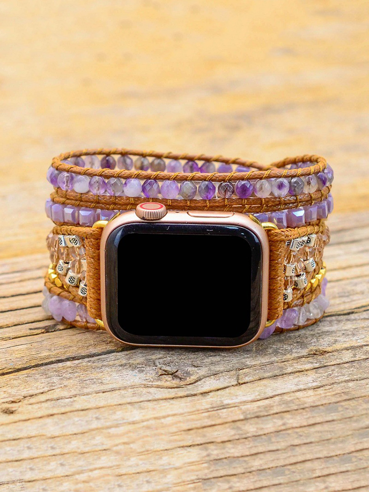 5-loop Bohemian Natural Stone Pig Nose Buckle Handwoven Band