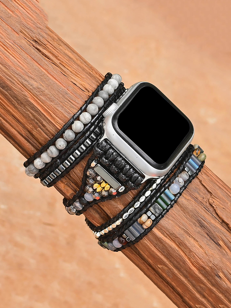 5-loop Bohemian Natural Stone Handwoven Band