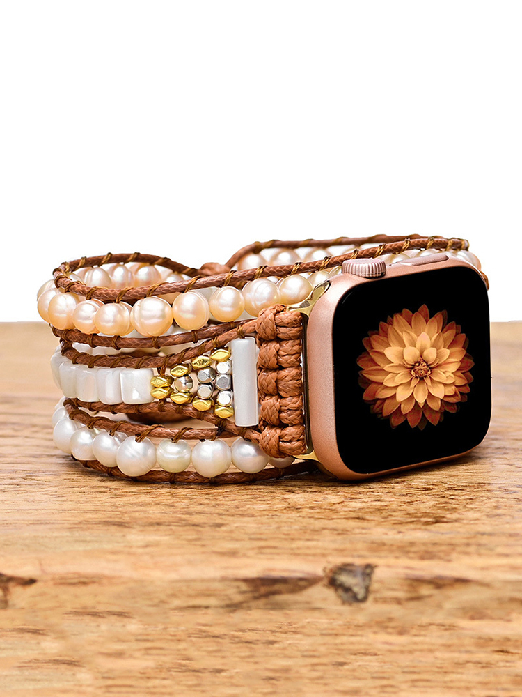 3-loop Bohemian Natural Stone Handwoven Band