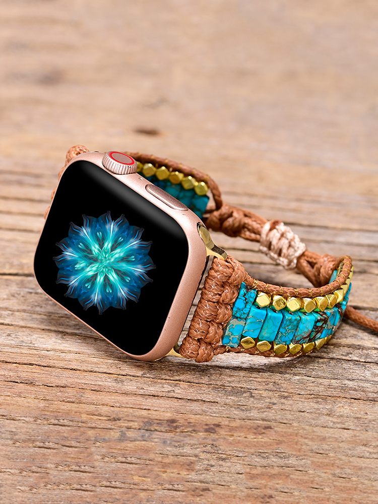 Bohemian Short Rectangle Natural Stone Handwoven Band