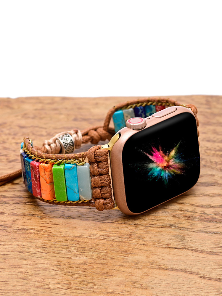 Bohemian Colorblock Natural Stone Handwoven Band