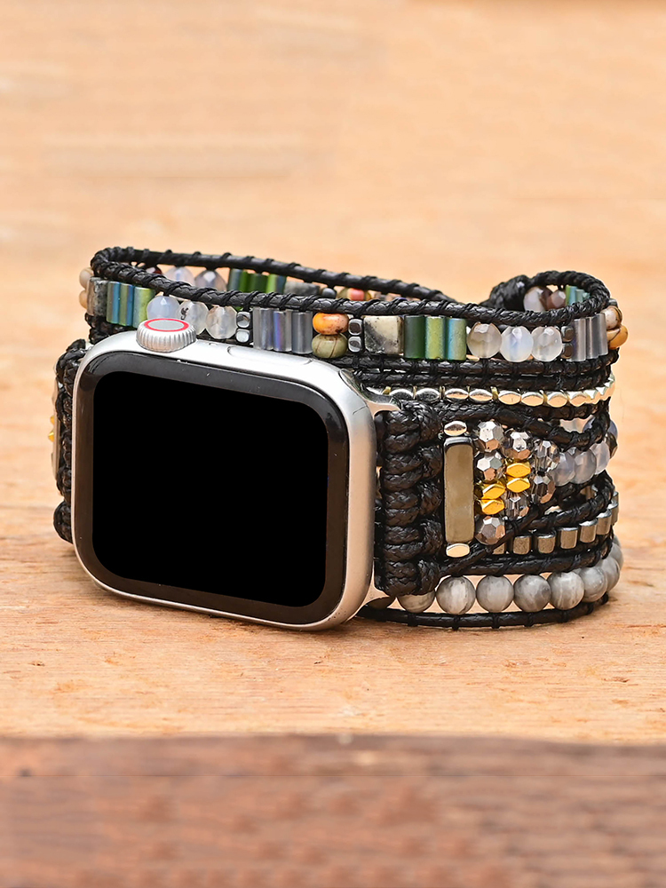 5-loop Bohemian Natural Stone Handwoven Band