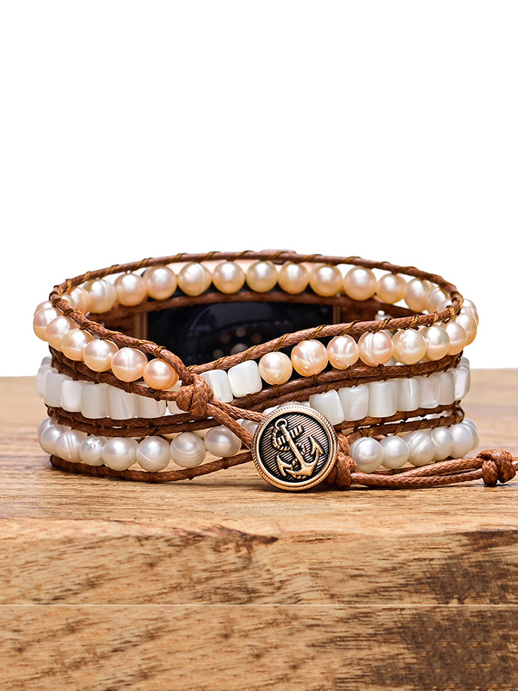 3-loop Bohemian Natural Stone Handwoven Band